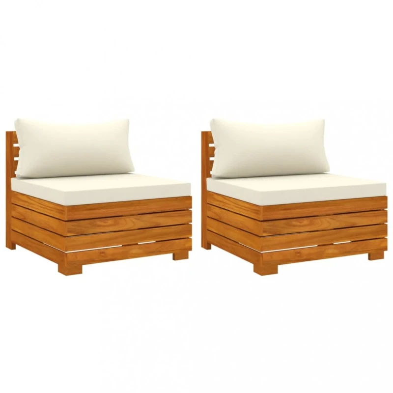 Záhradná stredová pohovka 2 ks LENKA Dekorhome Krémová