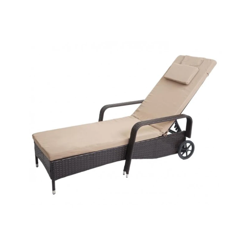 Záhradné lehátko Dekorhome Hnedá / béžová