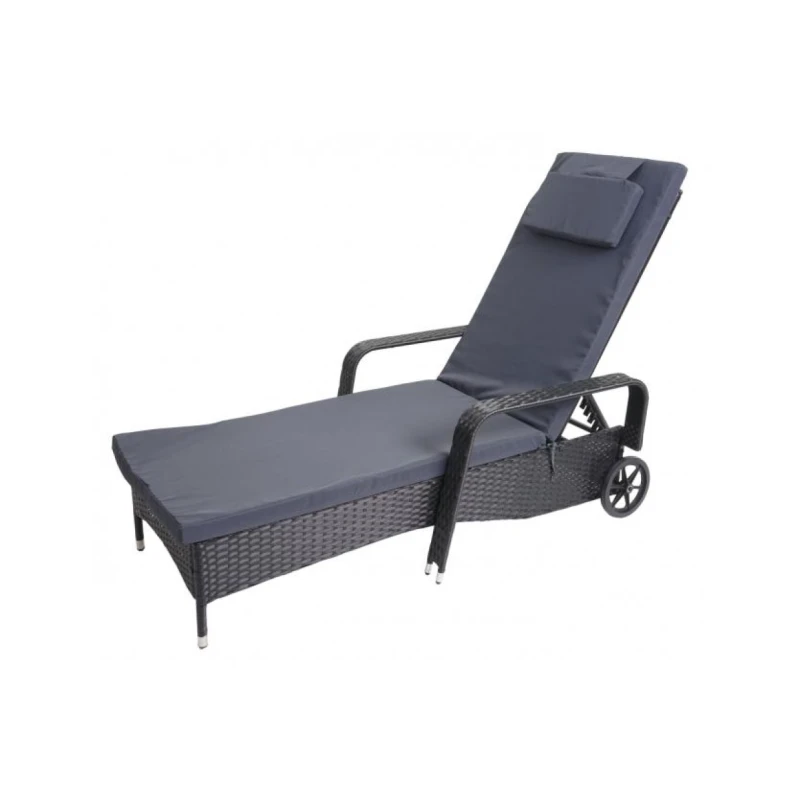 Záhradné lehátko Dekorhome Sivá