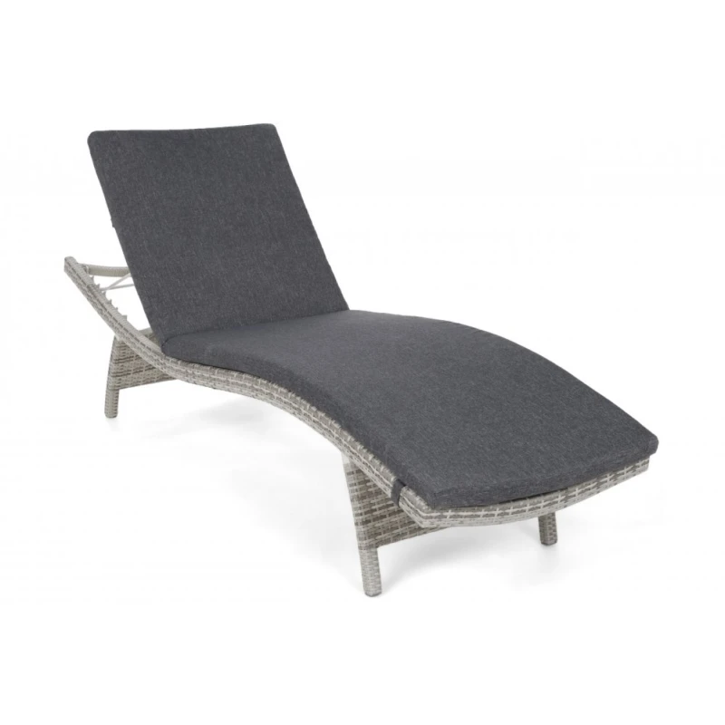 Záhradné lehátko s poduškou Svetlosivá