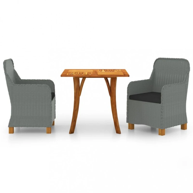 Záhradný jedálenský set 3 ks Dekorhome Svetlosivá